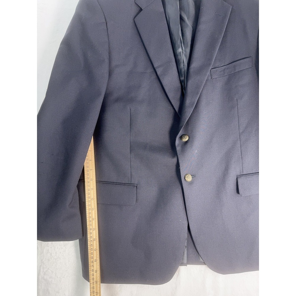 Saddlebred Blazer Mens 46 Regular Navy Performance Two Button Suit Jacket - Picture 6 of 16